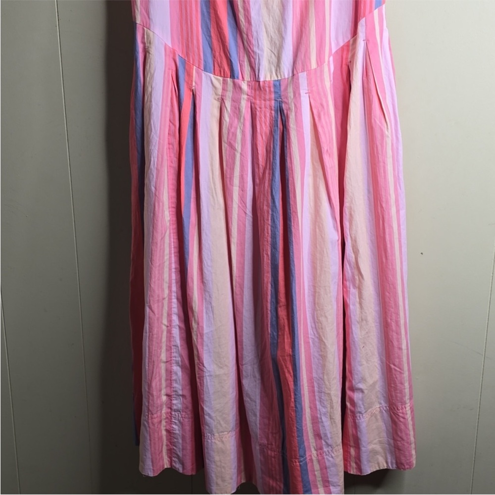 Free People Striped Primavera Drop Waist Pink Midi Sundress - Picture 4 of 8